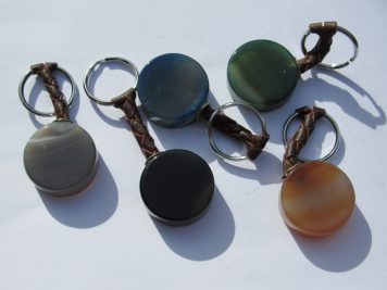 Agate Crystal Barrel Keyring