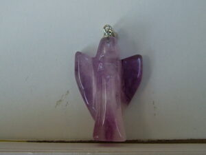 Amethyst Angel Pendant (sterling silver loop)