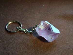 Amethyst Crystal Point Keyring