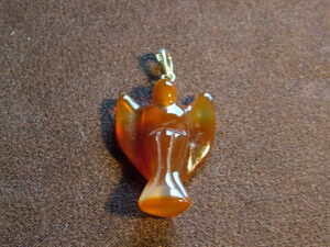 Carnelian Angel Pendant with cord