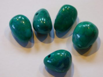 Chrysocolla Howlite Drilled Tumble Stone