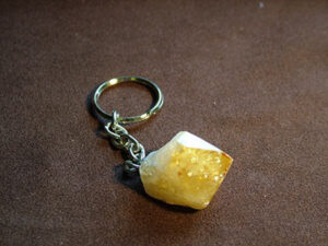 Citrine Crystal Point Keyring
