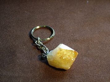 Citrine Crystal Point Keyring