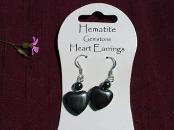 Hematite Heart Earrings