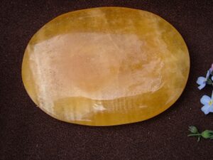 Orange Calcite Palm Stone