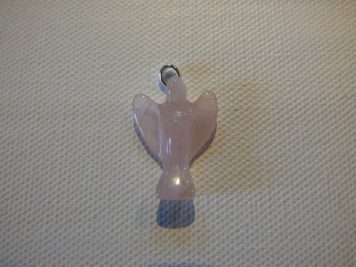 Rose Quartz Angel Pendant with cord