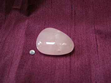Rose Quartz drilled Tumble Stone