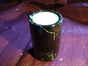 Zebra Candle holder with candle