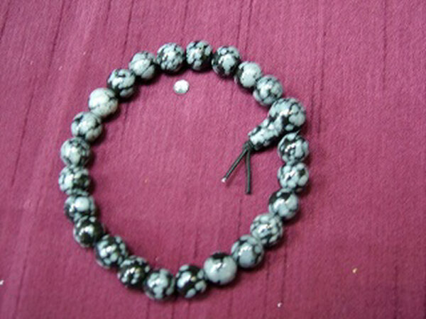 Snowflake Obsidian Powerbead Bracelet - Image 3